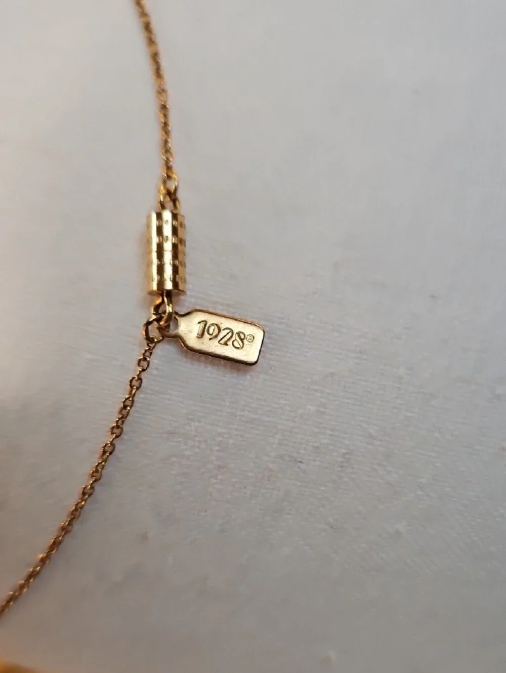 1928 Gold-Tone Circle Necklace with Blue Enamel Bird Bee Butterfly Charms